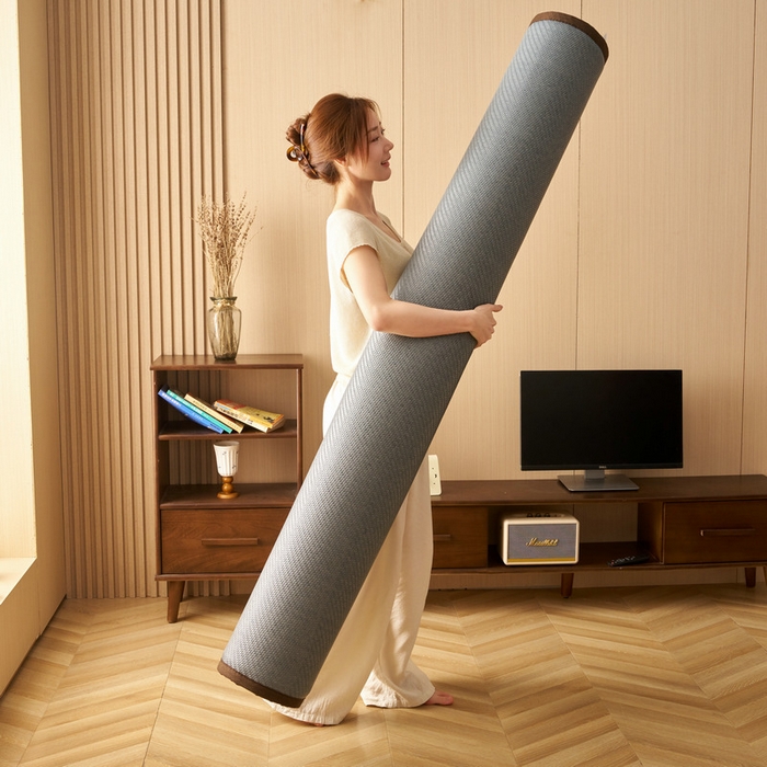 91家纺网 家纺一手货源 找家纺 锦丝钰床垫  2025新款高端Pe冷感藤席地铺垫 Pe青灰