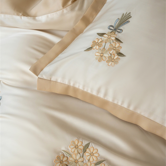 91家纺网 家纺一手货源 找家纺 FORTWO家纺原创设计（FOR TWO家纺） 2025新款60支兰精天丝毛巾绣四件套-断角款 小确幸