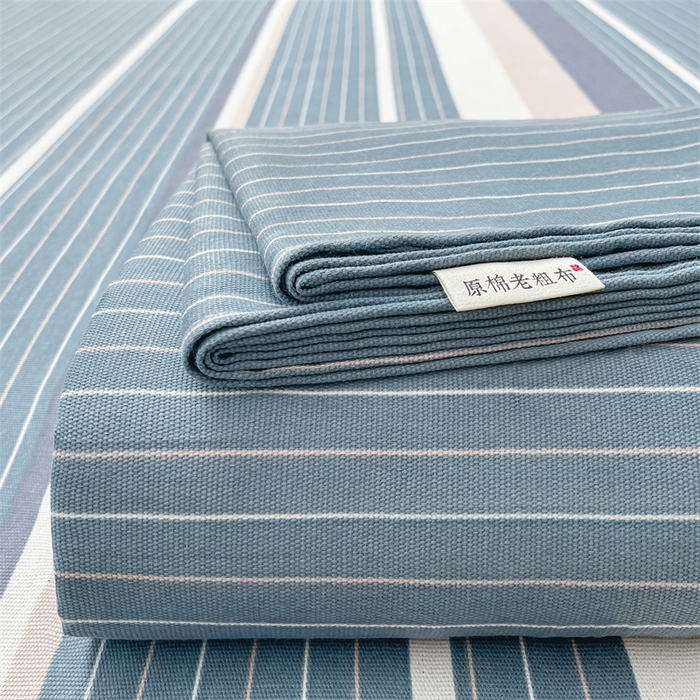 91家纺网 家纺一手货源 找家纺 美梦里 2025新款无印老粗布床单凉席席子 豆蔻蓝