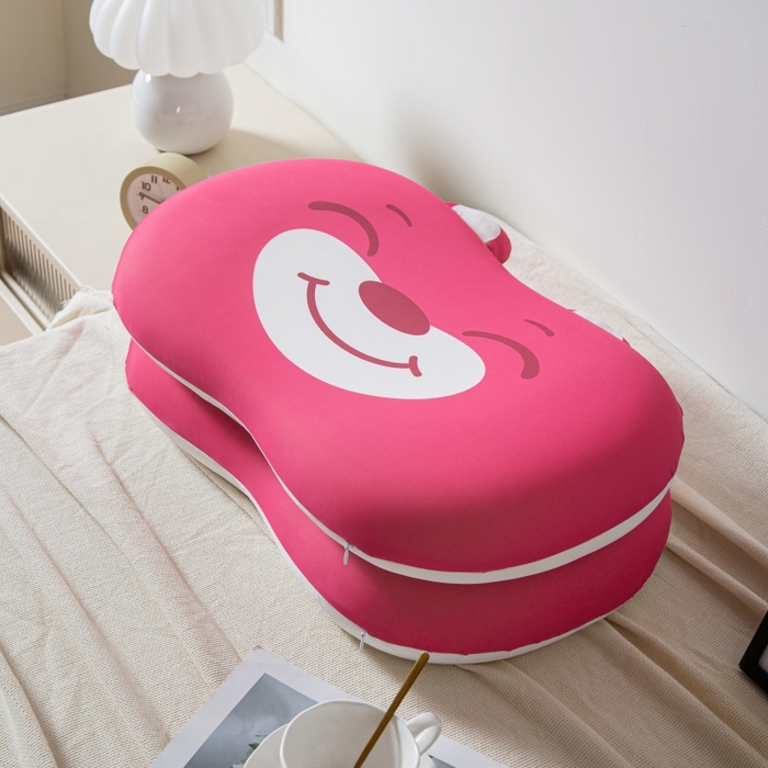 91家纺网 家纺一手货源 找家纺 芯链 2025新款亲肤柔软卡通枕头枕芯 草莓小熊