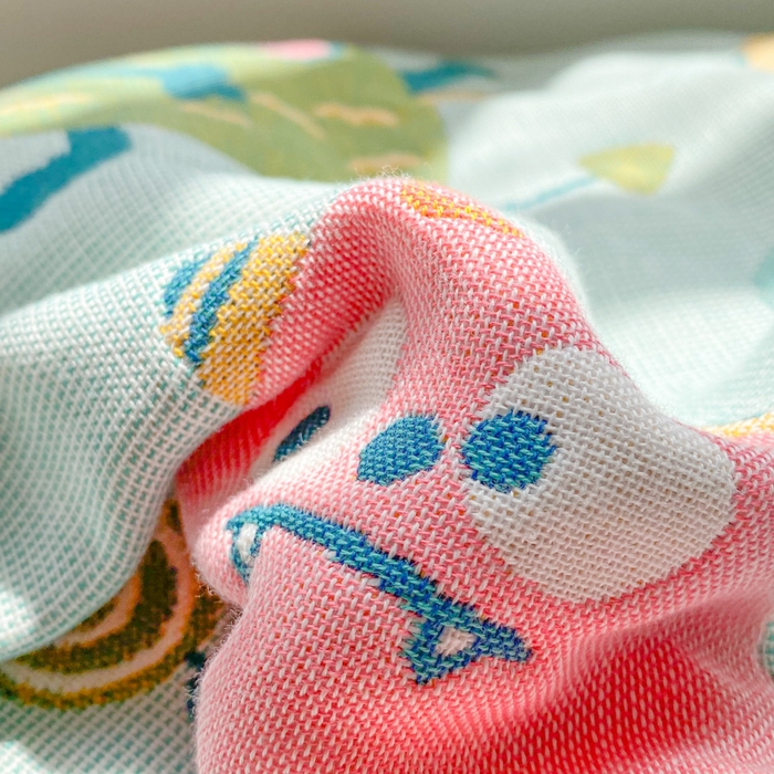 91家纺网 家纺一手货源 找家纺 美宜家 2025新款40*60儿童纯棉A类纱布枕巾乳胶专用高档枕巾 波点兽 一只