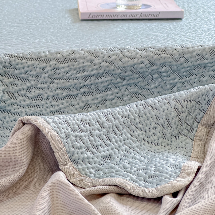 91家纺网 家纺一手货源 找家纺 棉生活家纺 2025新款高端款冰离子超软按摩凉席 豹纹-兰-床笠款