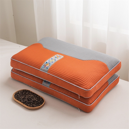 91家纺网 家纺一手货源 找家纺 （总）2025新款双拼刺绣纯荞麦枕  枕头枕芯