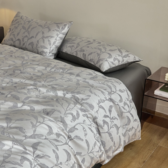 91家纺网 家纺一手货源 找家纺 琪格格纺织  2025新款色织天丝棉提花四件套 初叶