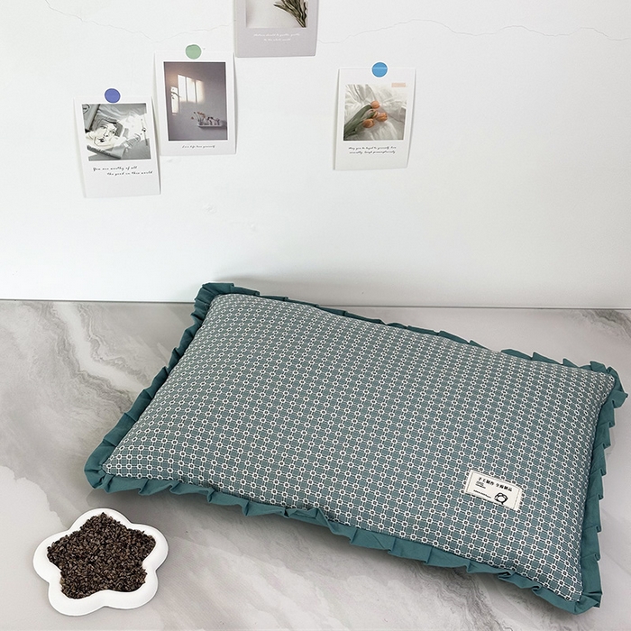 91家纺网 家纺一手货源 找家纺 芯洲 2025年新款全棉双层纱荞麦克枕头枕芯 波点格-粉色