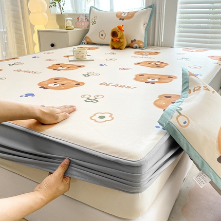 91家纺网 家纺一手货源 找家纺 （总）源舍家纺 2025新款数码印花冰丝席-床笠款