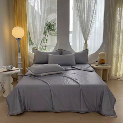 91家纺网 家纺一手货源 找家纺 （总）欧邦 2025春夏新款提花冰豆豆床笠款夏被夏凉被空调被四件套-牡丹花系列