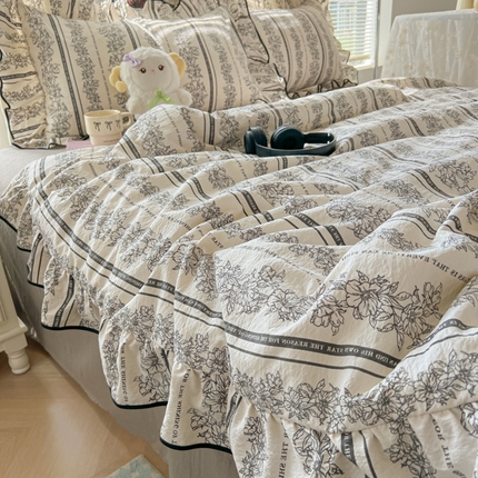 91家纺网 家纺一手货源 找家纺 （总）十里居 2025新款云感木棉花边夏被四件套