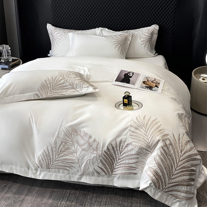 91家纺网 家纺一手货源 找家纺 （总）优悦 2025新款冰丝简奢绣花四件套