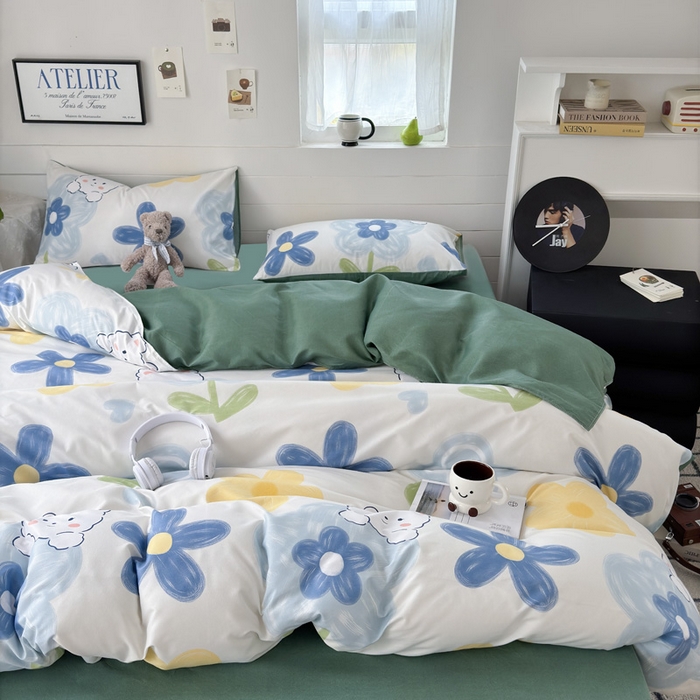 91家纺网 家纺一手货源 找家纺 可可家纺 2025新款印花卡通芦荟棉四件套亲肤床单被套三件套 宠物园地