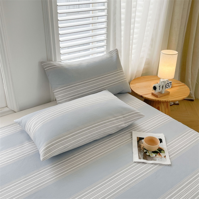 91家纺网 家纺一手货源 找家纺 美梦里 2025新款无印老粗布床单凉席席子 流年灰