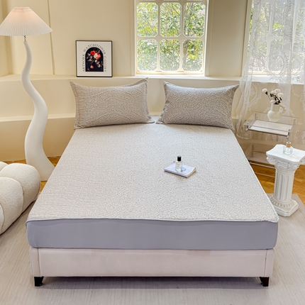 91家纺网 家纺一手货源 找家纺 棉生活家纺 2025新款高端款冰离子超软按摩凉席 豹纹-香槟-床笠款