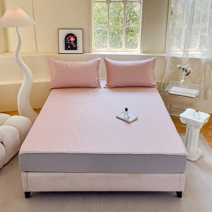 91家纺网 家纺一手货源 找家纺 棉生活家纺 2025新款高端款冰离子超软按摩凉席 豹纹-粉-床笠款