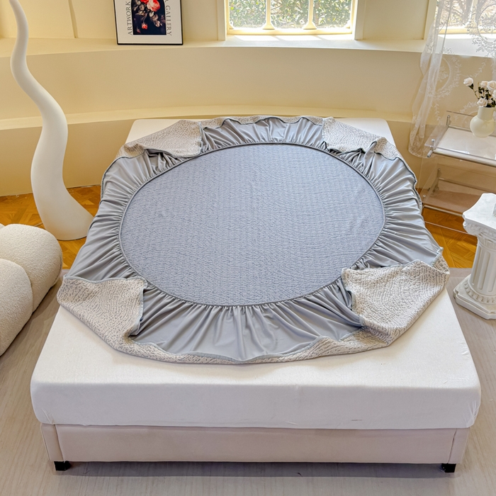 91家纺网 家纺一手货源 找家纺 棉生活家纺 2025新款高端款冰离子超软按摩凉席 豹纹-香槟-床笠款