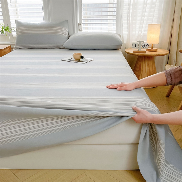 91家纺网 家纺一手货源 找家纺 美梦里 2025新款无印老粗布床单凉席席子 流年灰