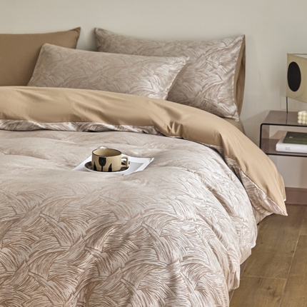 琪格格纺织  2025新款色织天丝棉提花四件套 幻境-浅棕