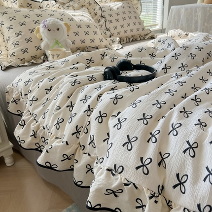 91家纺网 家纺一手货源 找家纺 （总）十里居 2025新款云感木棉花边夏被四件套