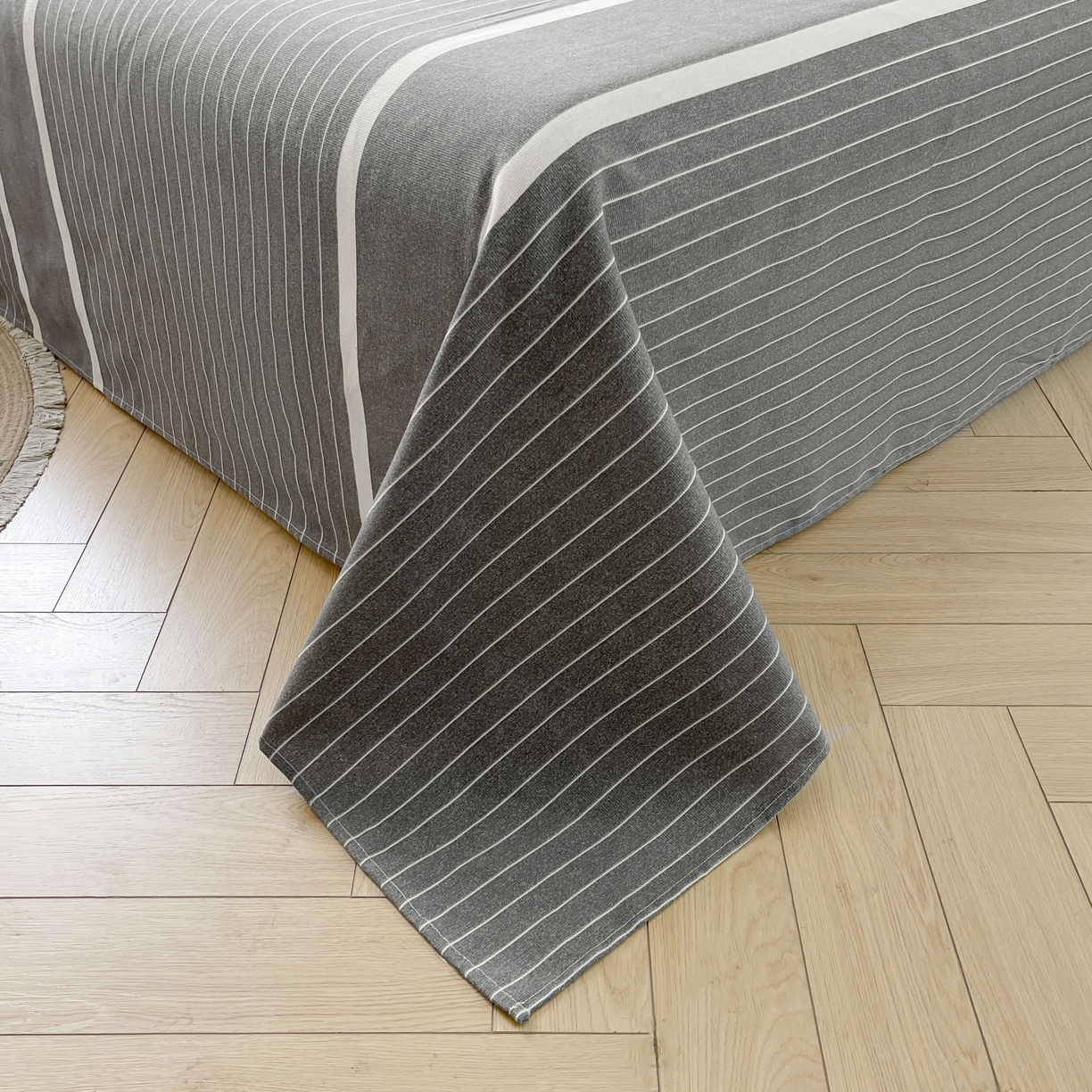 91家纺网 家纺一手货源 找家纺 美梦里 2025新款无印老粗布床单凉席席子 光阴灰