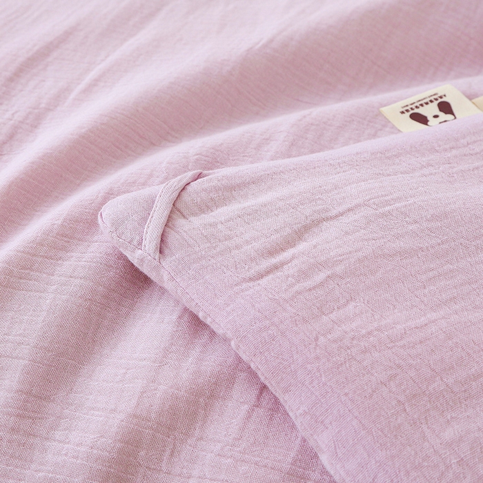 91家纺网 家纺一手货源 找家纺 2025新款A类全棉双层皱皱纱立体烫画纯色款大豆夏凉被空调被 绉绉-浅紫