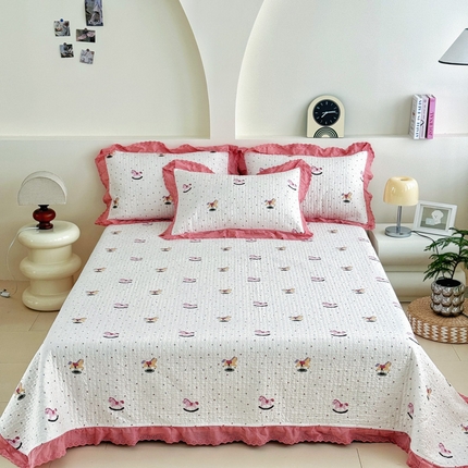 91家纺网 家纺一手货源 找家纺 （总）添越 2024新款纯棉砂洗床盖