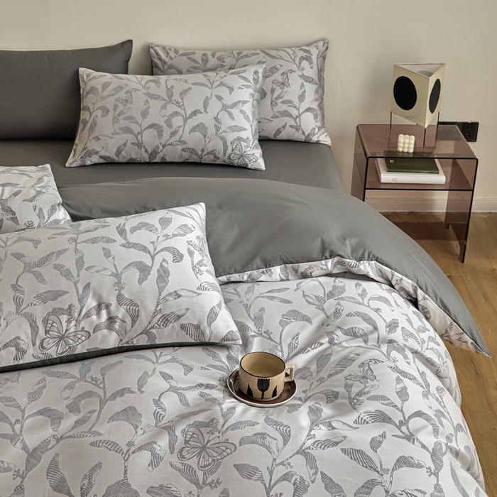 91家纺网 家纺一手货源 找家纺 琪格格纺织  2025新款色织天丝棉提花四件套 初叶