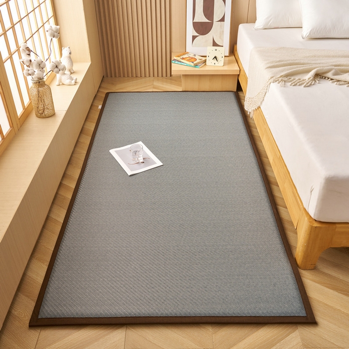 91家纺网 家纺一手货源 找家纺 锦丝钰床垫  2025新款高端Pe冷感藤席地铺垫 Pe青灰