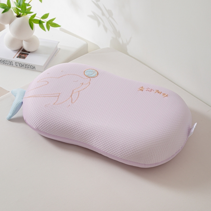 91家纺网 家纺一手货源 找家纺 芯链 2025新款亲肤柔软卡通枕头枕芯 小海豚-紫