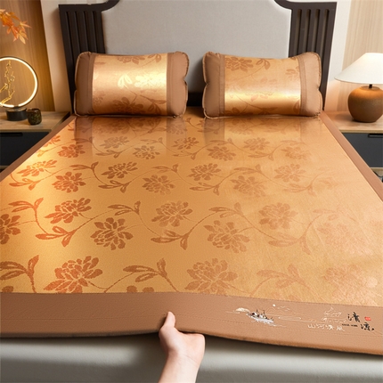 91家纺网 家纺一手货源 找家纺 （总）航途席业 2025新款山河清风冰藤席三明治款