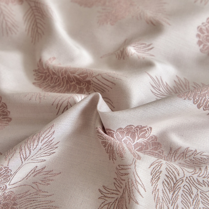 91家纺网 家纺一手货源 找家纺 琪格格纺织  2025新款色织天丝棉提花四件套 松林果-粉紫