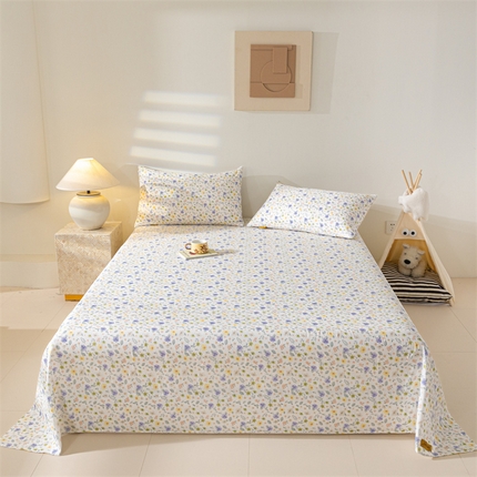 91家纺网 家纺一手货源 找家纺 2025新款云感皱皱纱印花床单 百花丛生