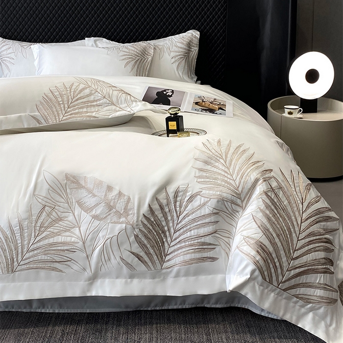 91家纺网 家纺一手货源 找家纺 （总）优悦 2025新款冰丝简奢绣花四件套