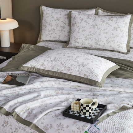 91家纺网 家纺一手货源 找家纺 （总）莎果 2025春夏莫代尔印花高温砂洗床盖三件套四件套