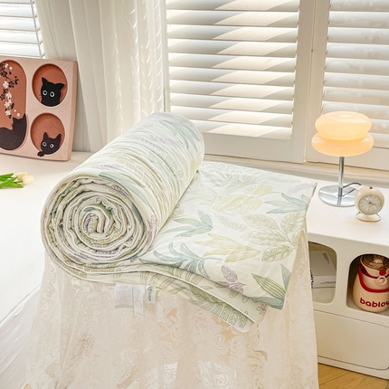 91家纺网 家纺一手货源 找家纺 （总）好梦来家纺（原锦茂家纺） 2025年新款A类数码印花纯色夏凉被凉感丝数夏被冰淇淋夏被空调被西瓜被真丝天丝