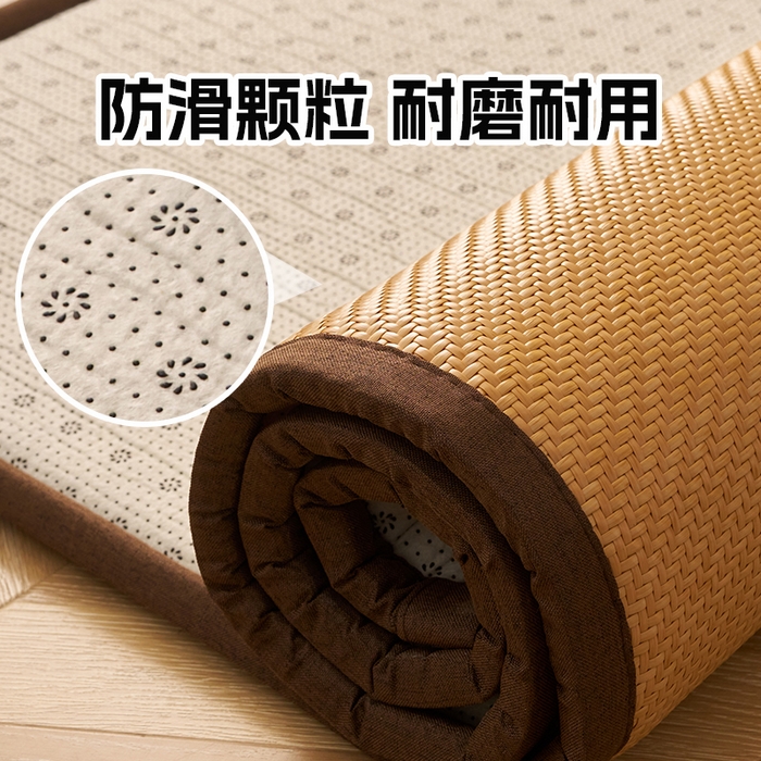 91家纺网 家纺一手货源 找家纺 锦丝钰床垫  2025新款高端Pe冷感藤席地铺垫 PE 黄