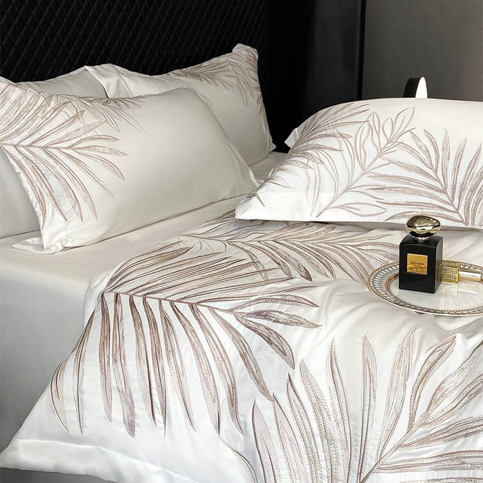 91家纺网 家纺一手货源 找家纺 （总）优悦 2025新款冰丝简奢绣花四件套