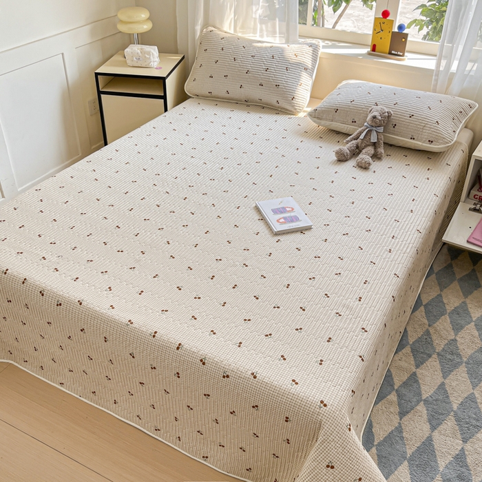 91家纺网 家纺一手货源 找家纺 菲梵家纺2024新款全棉印花夹棉床盖三件套提供买家秀樱资