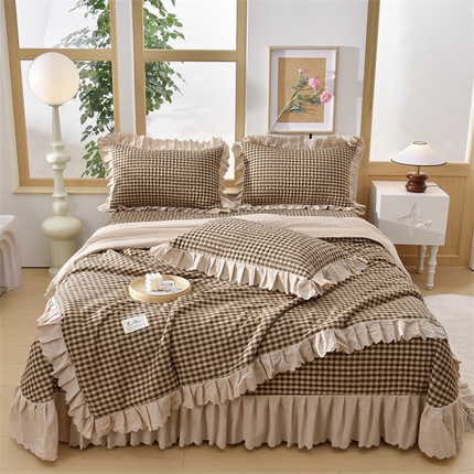 91家纺网 家纺一手货源 找家纺 （总）茉保家纺 2025新款水洗棉印花夏被四件套-无印