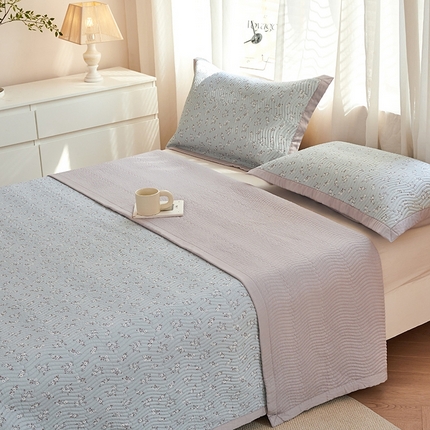 91家纺网 家纺一手货源 找家纺 （总）莎果 2025春夏莫代尔印花高温砂洗床盖三件套四件套