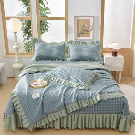 91家纺网 家纺一手货源 找家纺 （总）茉保家纺 2025新款水洗棉印花夏被四件套-无印