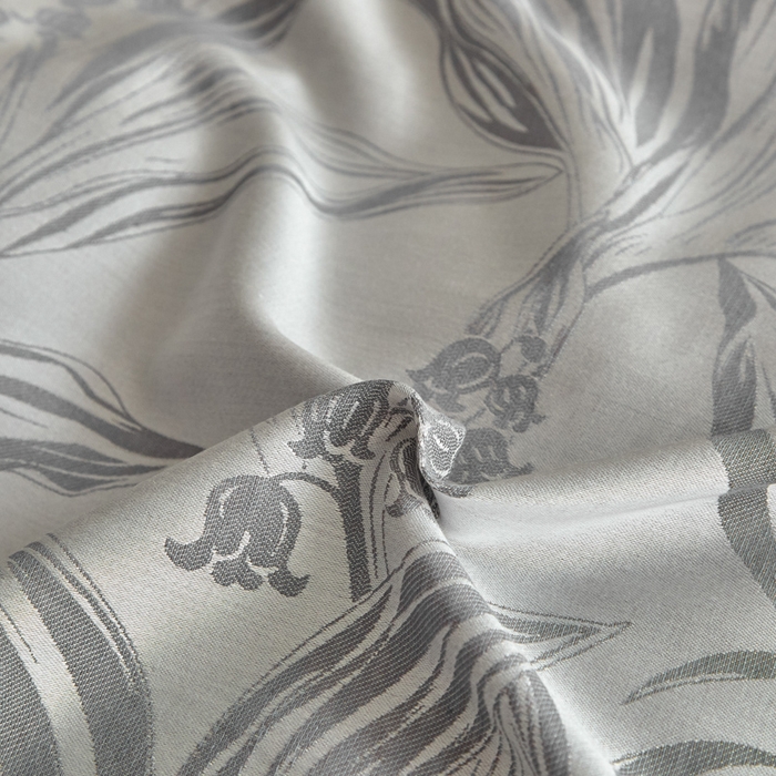 91家纺网 家纺一手货源 找家纺 琪格格纺织  2025新款色织天丝棉提花四件套 风铃草-灰