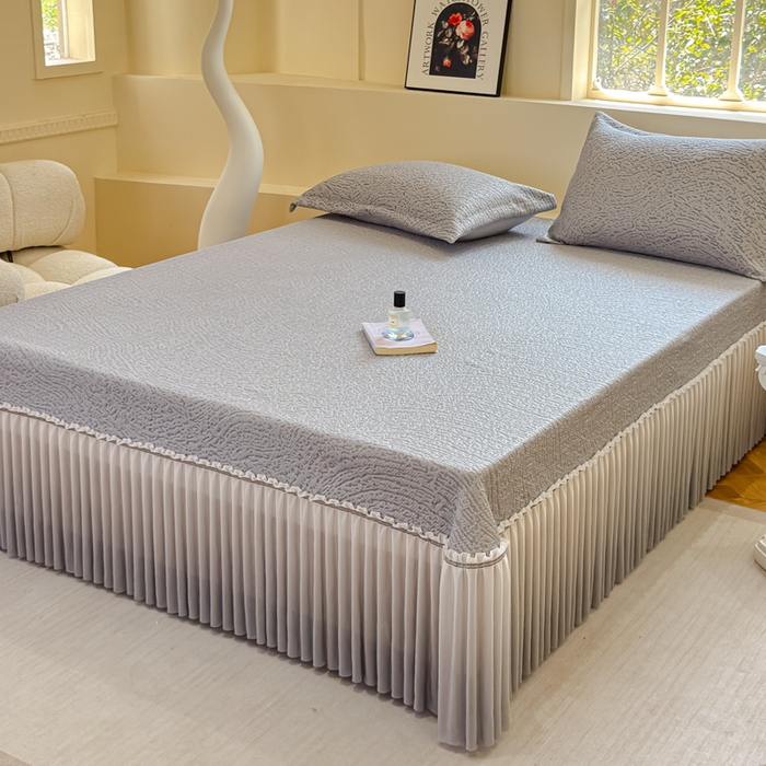 91家纺网 家纺一手货源 找家纺 棉生活家纺 2025新款高端款冰离子超软按摩凉席 豹纹-灰-床笠款