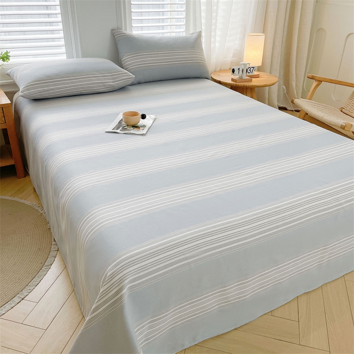 91家纺网 家纺一手货源 找家纺 美梦里 2025新款无印老粗布床单凉席席子 流年灰