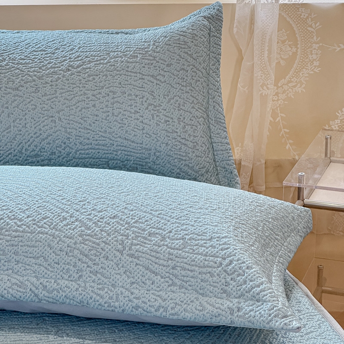 91家纺网 家纺一手货源 找家纺 棉生活家纺 2025新款高端款冰离子超软按摩凉席 豹纹-兰-床笠款