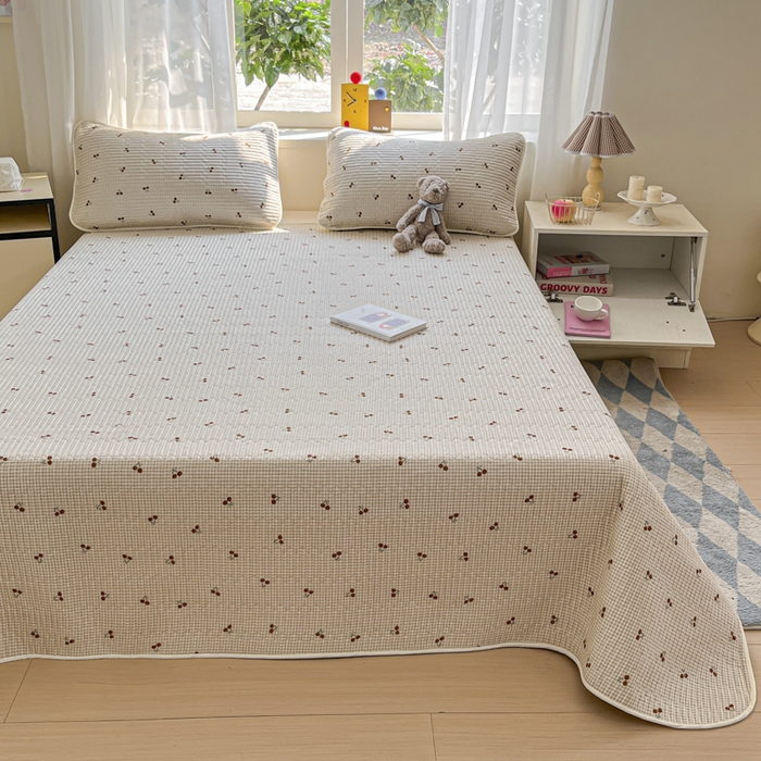 91家纺网 家纺一手货源 找家纺 菲梵家纺2024新款全棉印花夹棉床盖三件套提供买家秀樱资