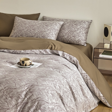 琪格格纺织  2025新款色织天丝棉提花四件套 幻境-深咖