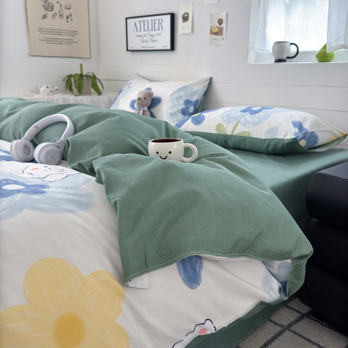 91家纺网 家纺一手货源 找家纺 可可家纺 2025新款印花卡通芦荟棉四件套亲肤床单被套三件套 宠物园地