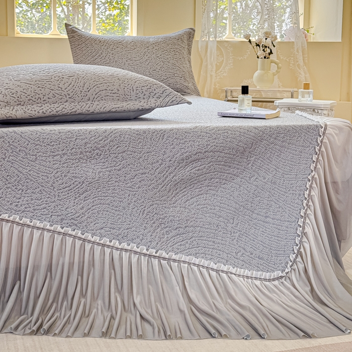 91家纺网 家纺一手货源 找家纺 棉生活家纺 2025新款高端款冰离子超软按摩凉席 豹纹-灰-床笠款