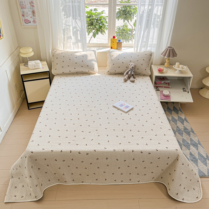 91家纺网 家纺一手货源 找家纺 菲梵家纺2024新款全棉印花夹棉床盖三件套提供买家秀樱资