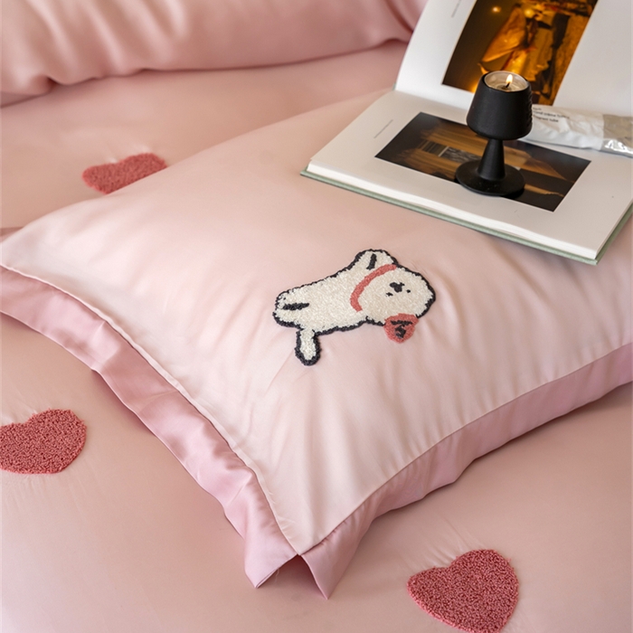 91家纺网 家纺一手货源 找家纺 （总）FORTWO家纺原创设计（FOR TWO家纺） 2025新款60支兰精天丝毛巾绣四件套-断角款