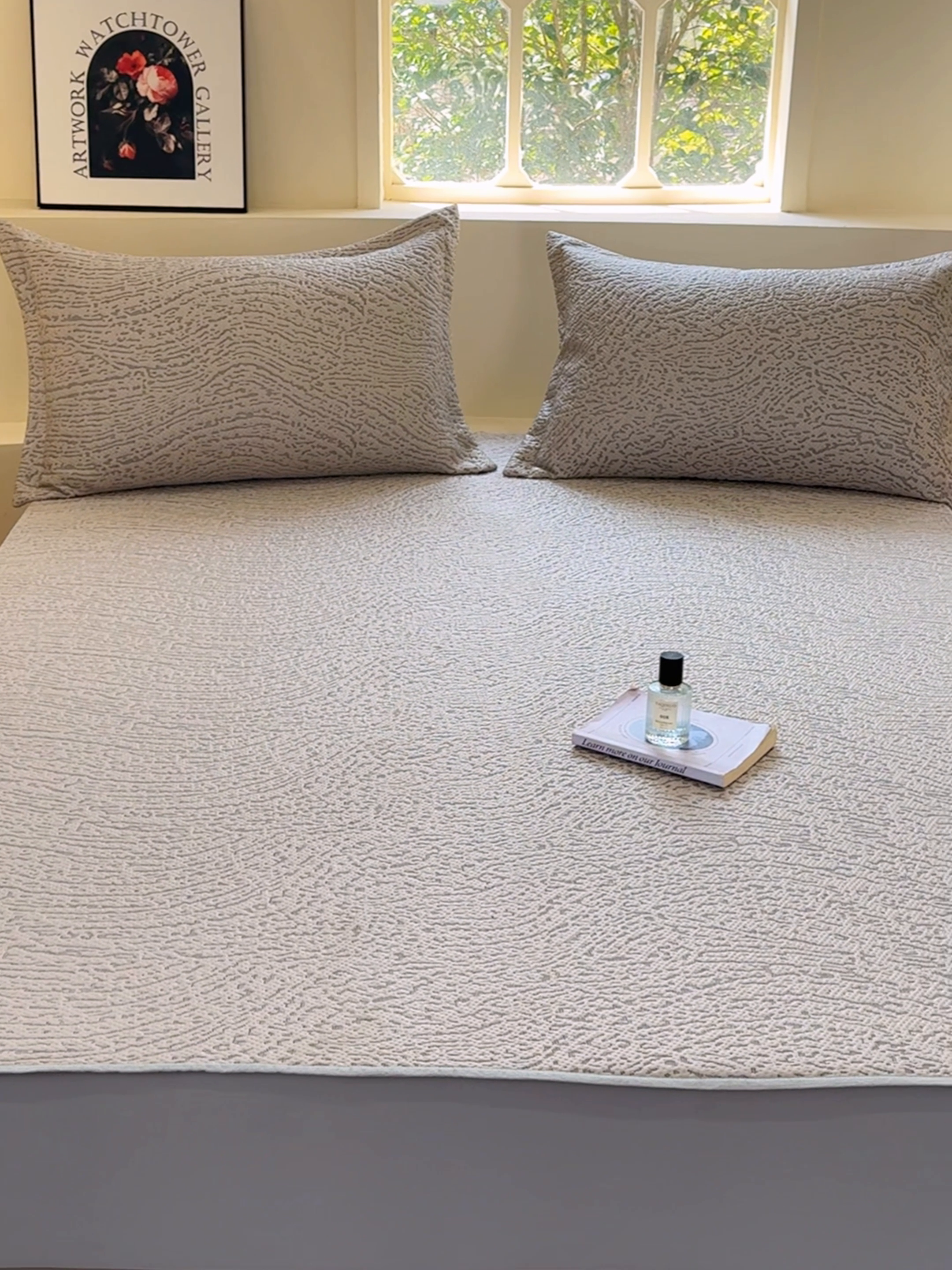 91家纺网 家纺一手货源 找家纺 棉生活家纺 2025新款高端款冰离子超软按摩凉席 豹纹-香槟-床笠款